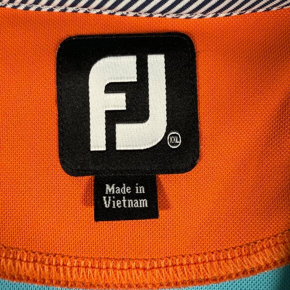 Footjoy Polo Shirt Men Size XXL Blue Short Sleeve Embroidered LACANA Golf FJ GUC - Picture 10 of 13